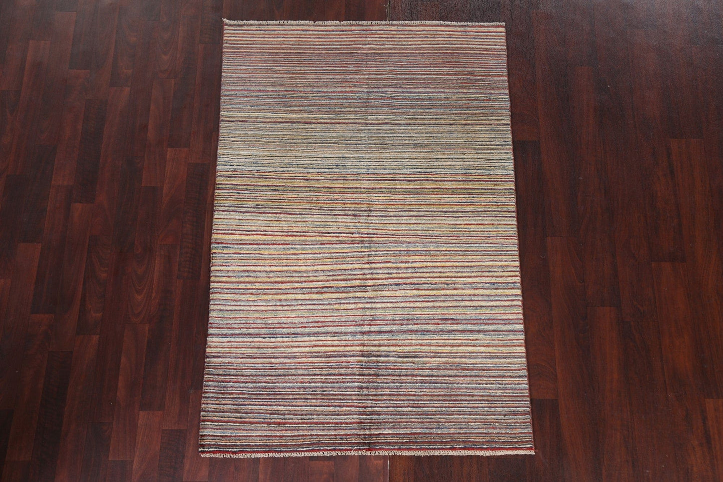 Striped Gabbeh Kashkoli Wool Area Rug 4x6