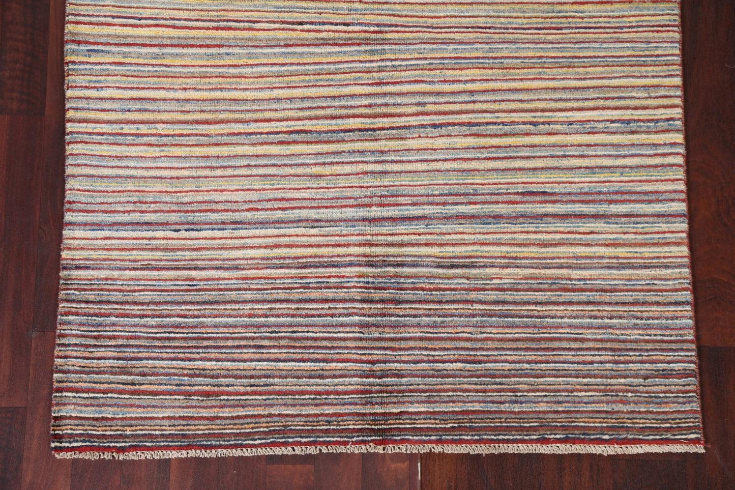 Striped Gabbeh Kashkoli Wool Area Rug 4x6