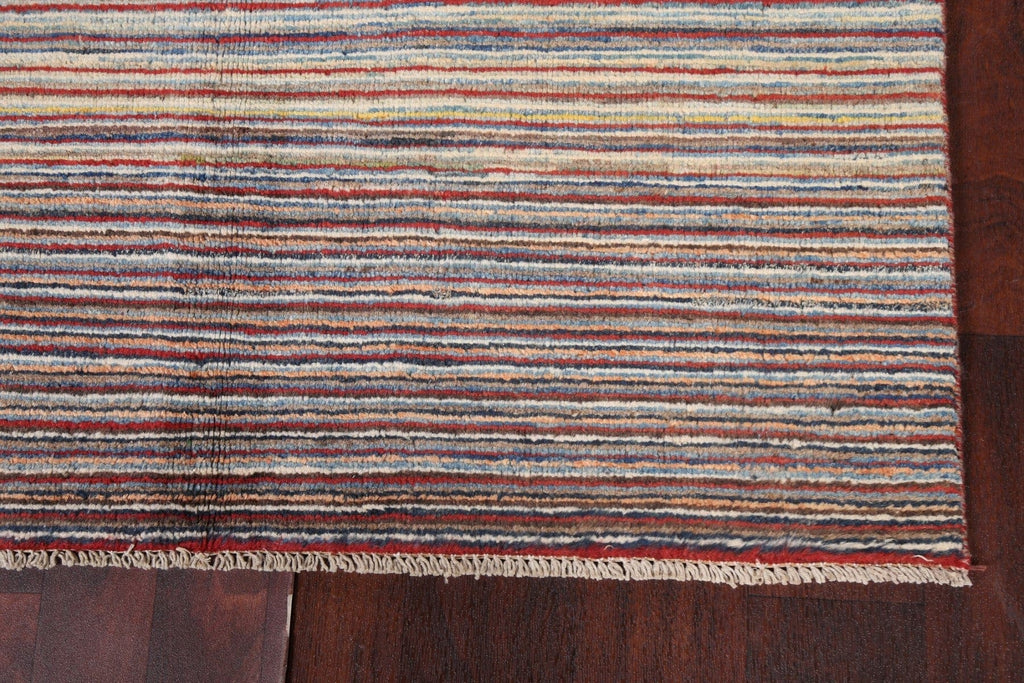 Striped Gabbeh Kashkoli Wool Area Rug 4x6