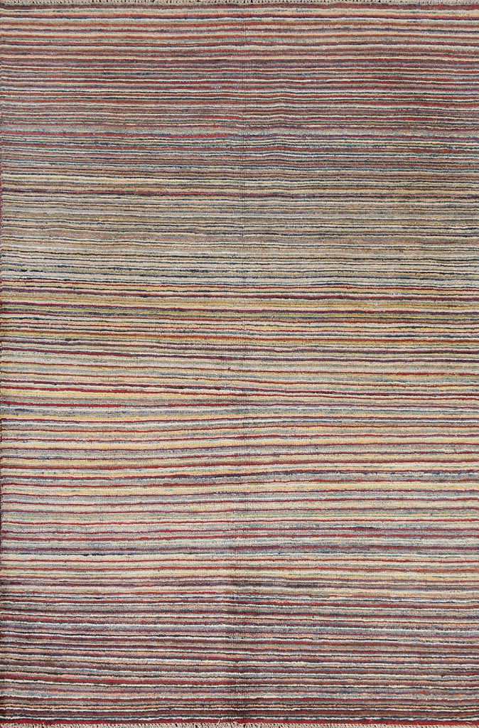 Striped Gabbeh Kashkoli Wool Area Rug 4x6