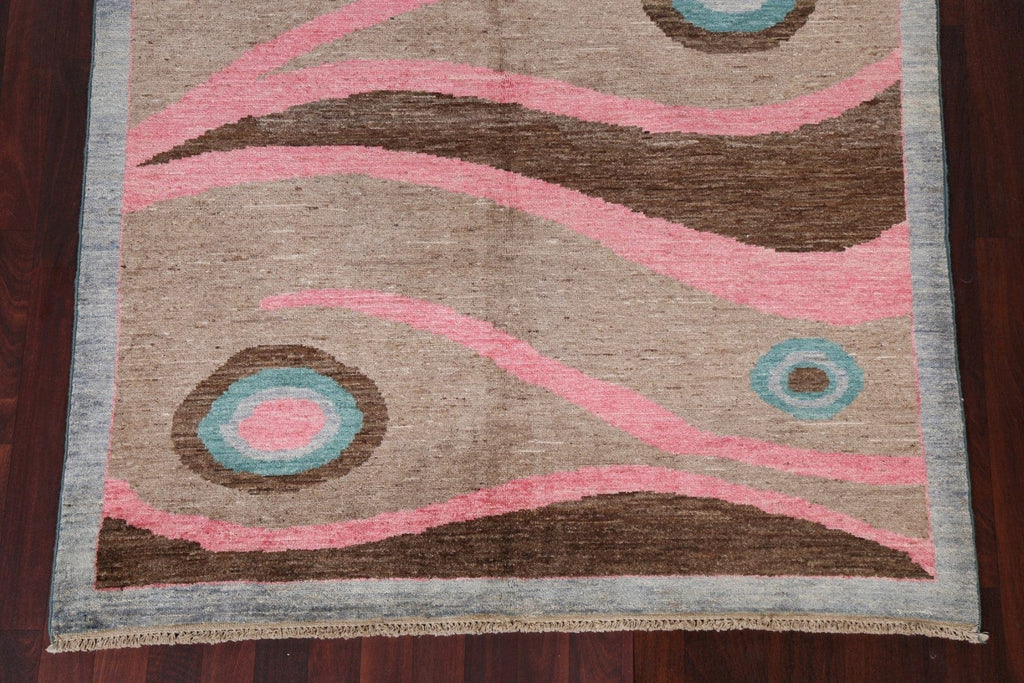 Wool Abstract Handmade Area Rug 5x7