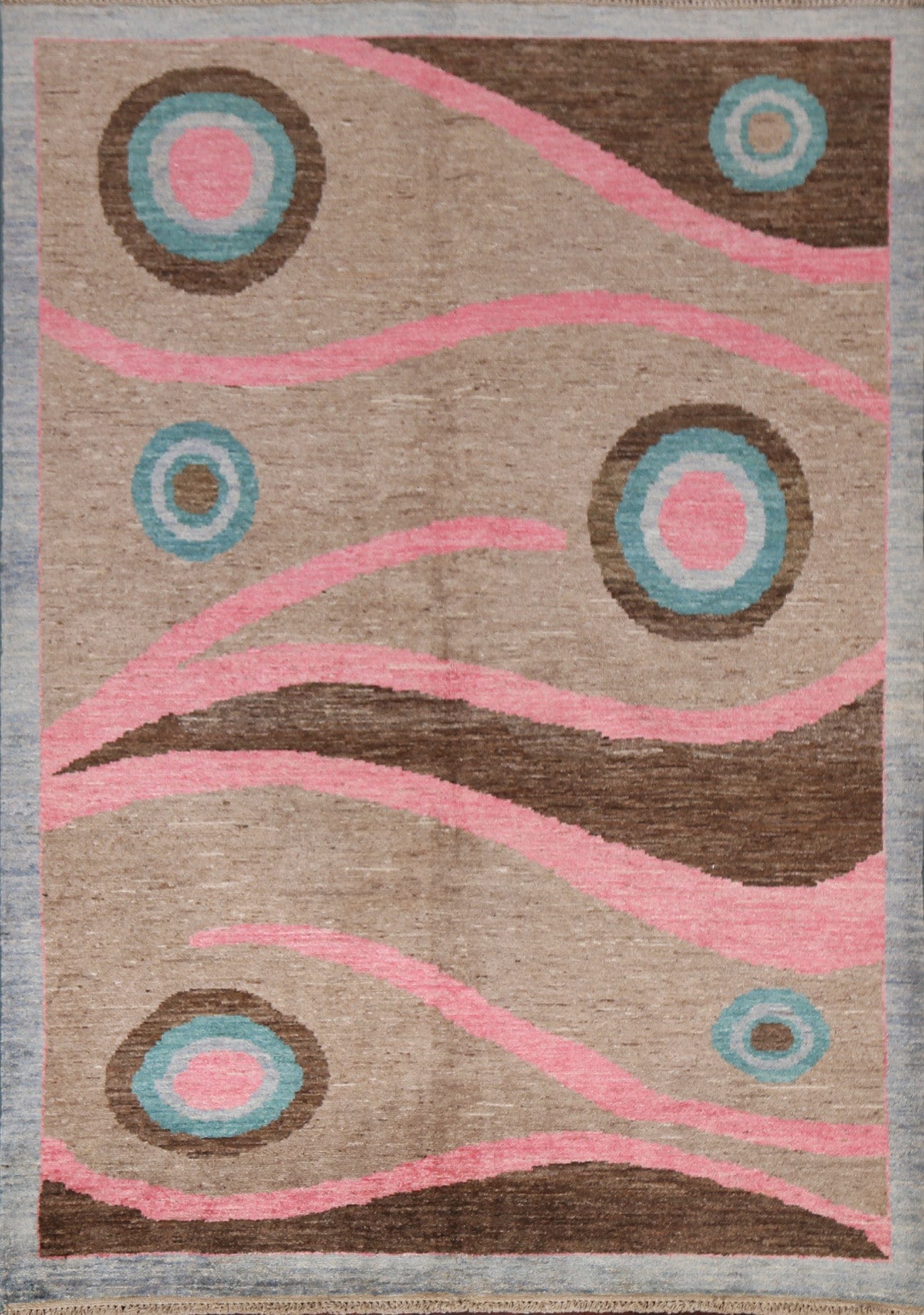 Wool Abstract Handmade Area Rug 5x7