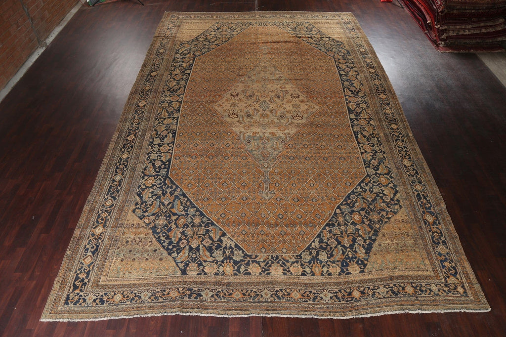 Pre-1900 Antique Vegetable Dye Bibikabad Persian Rug 13x20