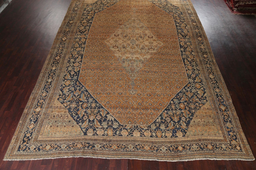 Pre-1900 Antique Vegetable Dye Bibikabad Persian Rug 13x20