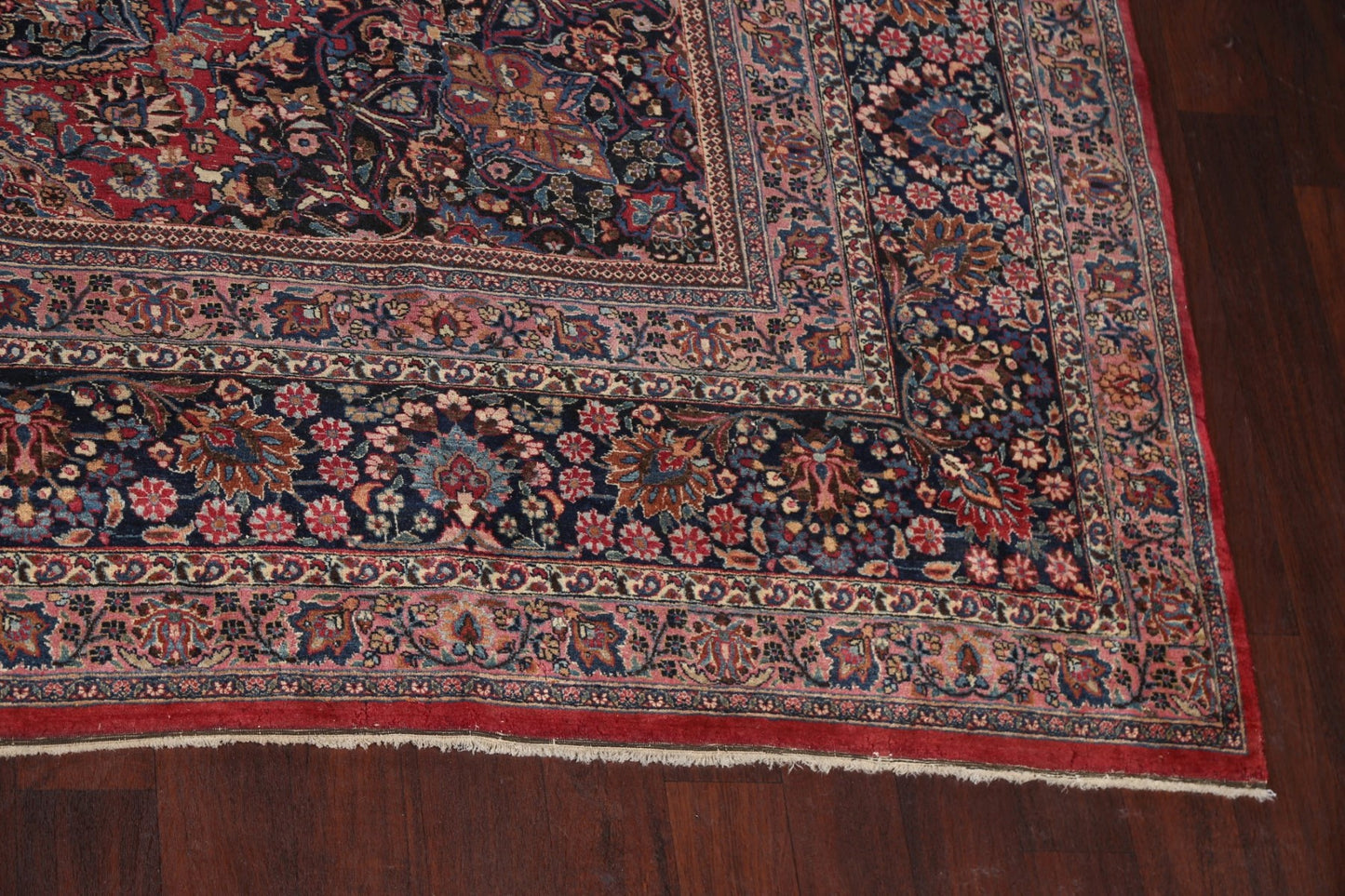 Pre-1900 Antique Vegetable Dye Mashad Persian Rug 12x18