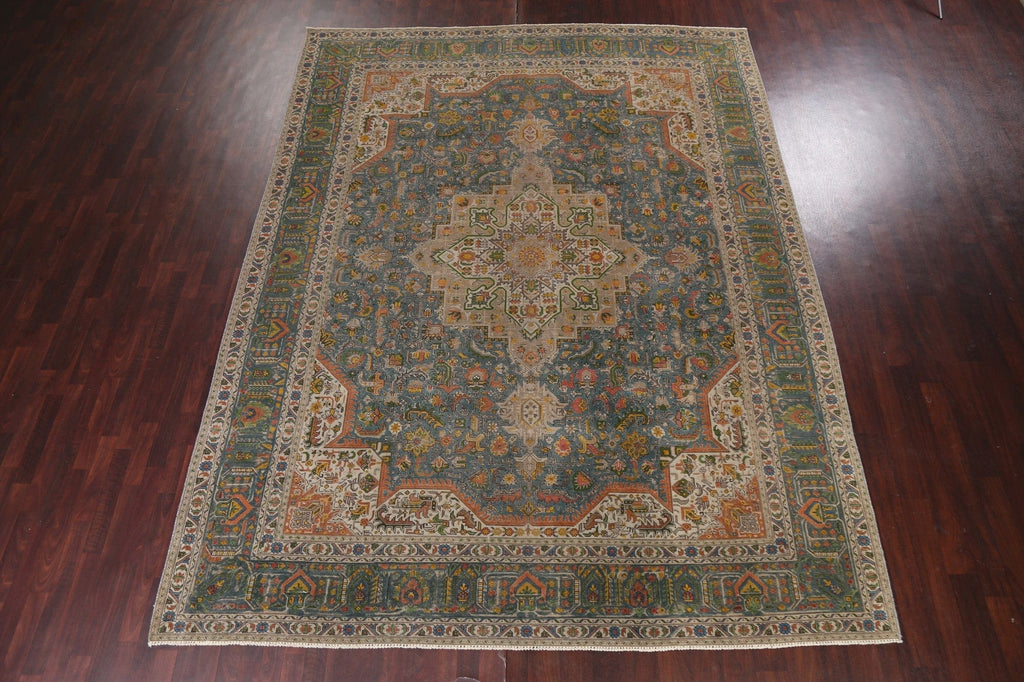 Vintage Wool Tabriz Persian Area Rug 10x13