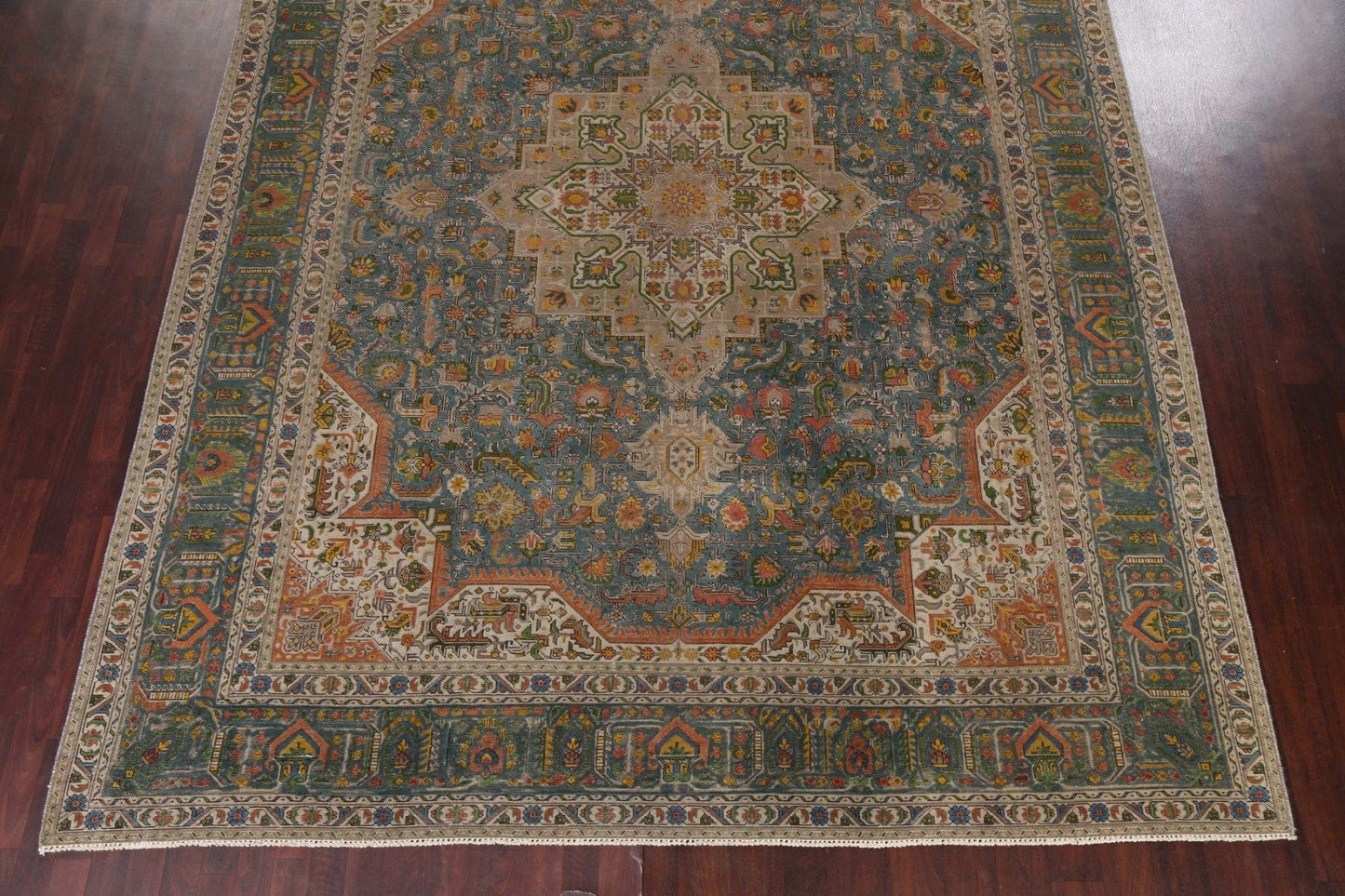 Vintage Wool Tabriz Persian Area Rug 10x13