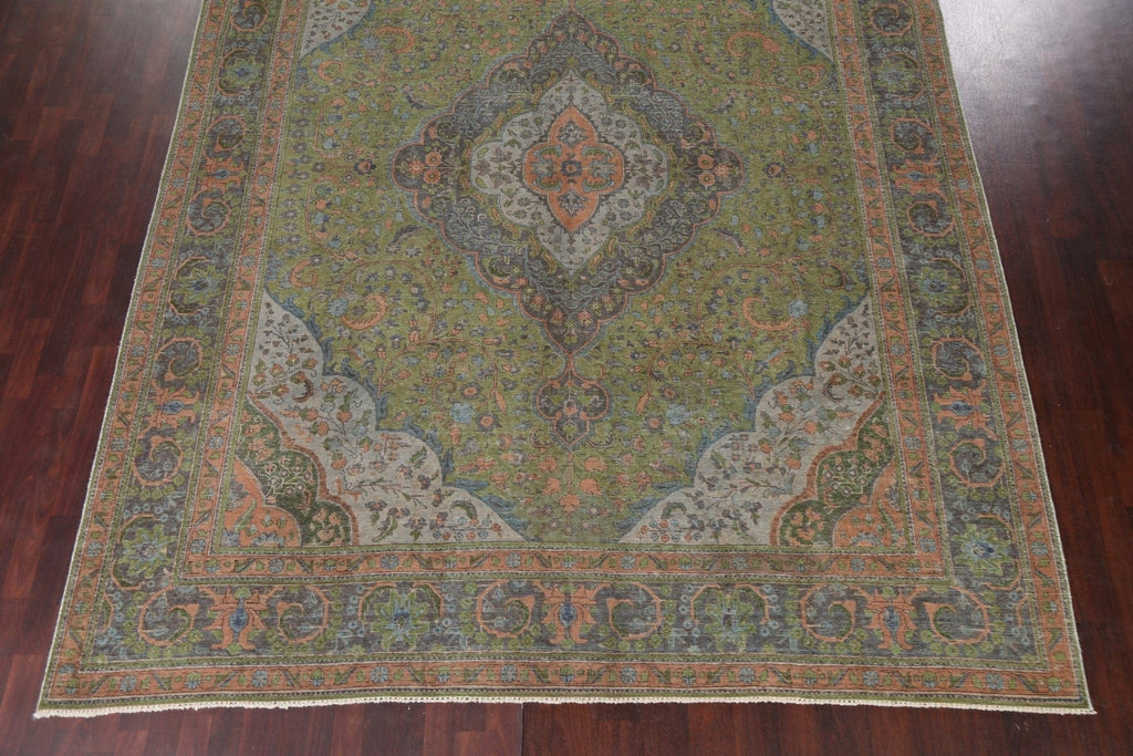 Distressed Over-Dye Tabriz Persian Area Rug 10x12