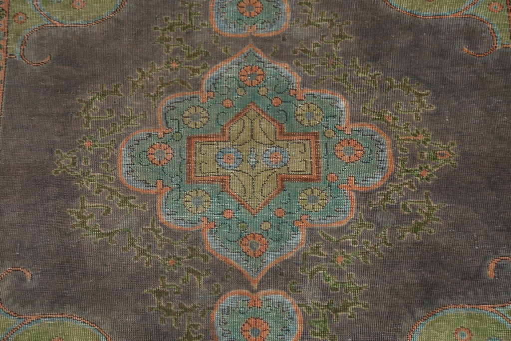 Distressed Over-Dye Tabriz Persian Area Rug 6x10