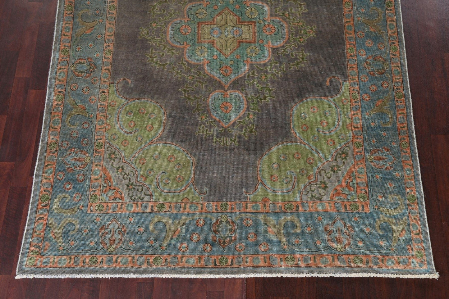 Distressed Over-Dye Tabriz Persian Area Rug 6x10