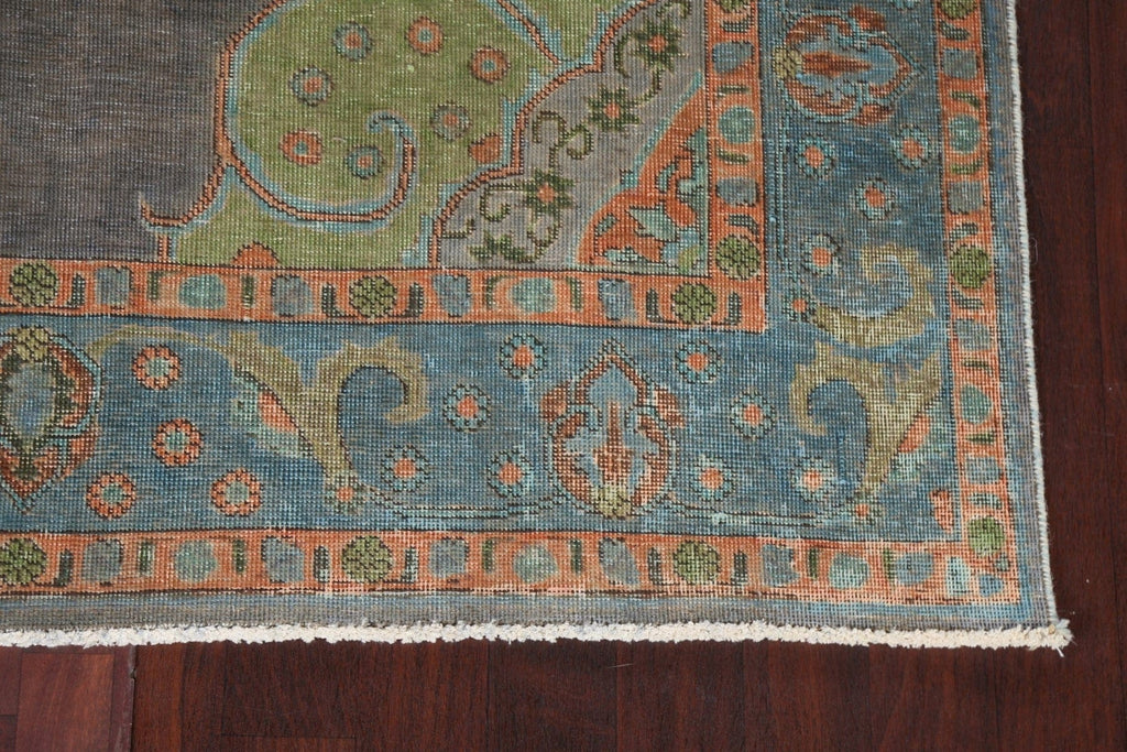 Distressed Over-Dye Tabriz Persian Area Rug 6x10