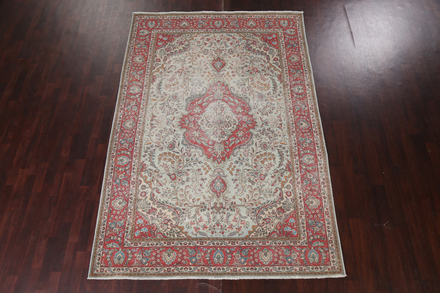 Vintage Floral Tabriz Persian Area Rug 7x10