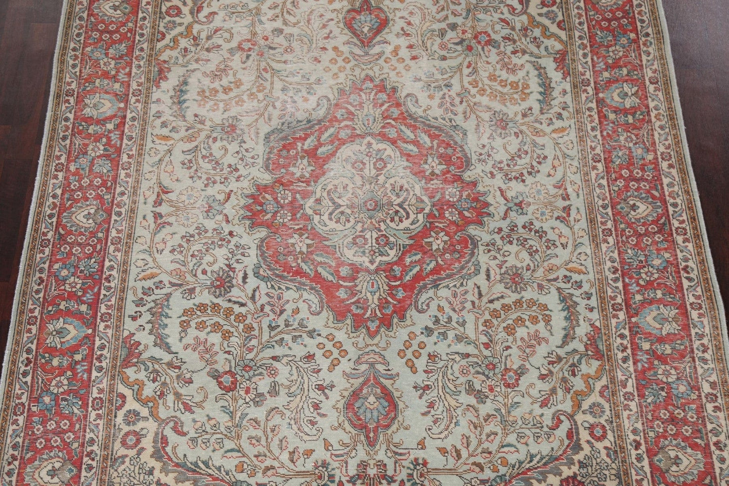 Vintage Floral Tabriz Persian Area Rug 7x10