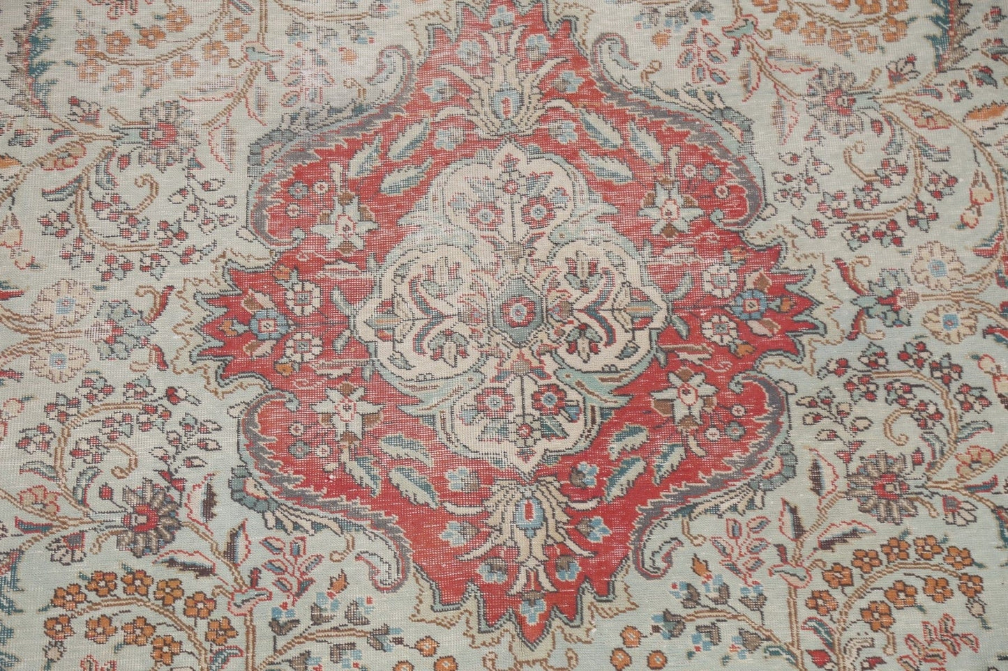 Vintage Floral Tabriz Persian Area Rug 7x10