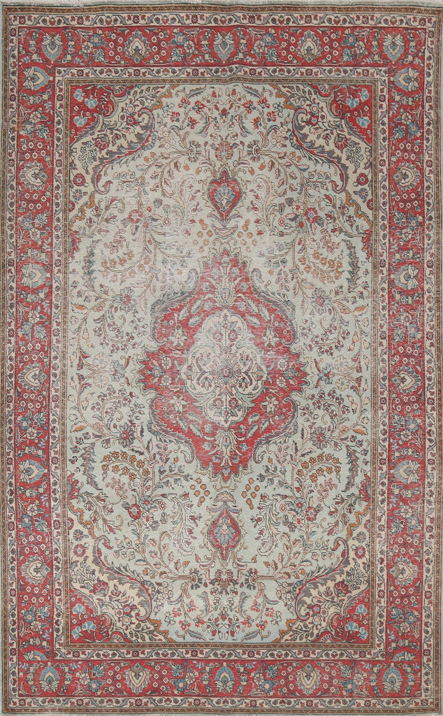 Vintage Floral Tabriz Persian Area Rug 7x10