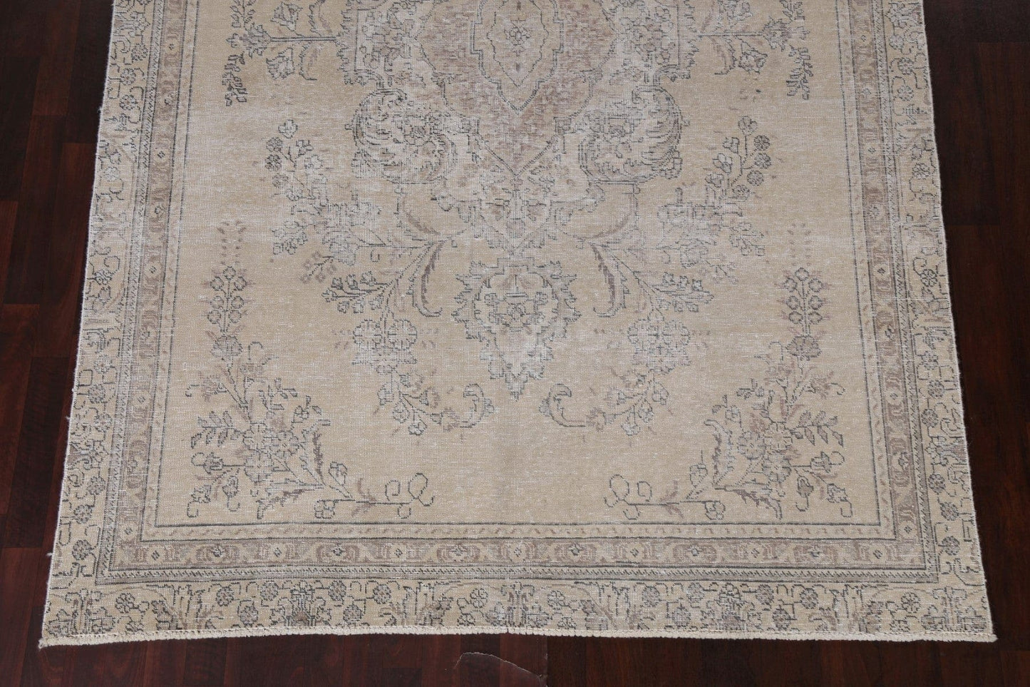 Distressed Vintage Tabriz Persian Area Rug 7x10