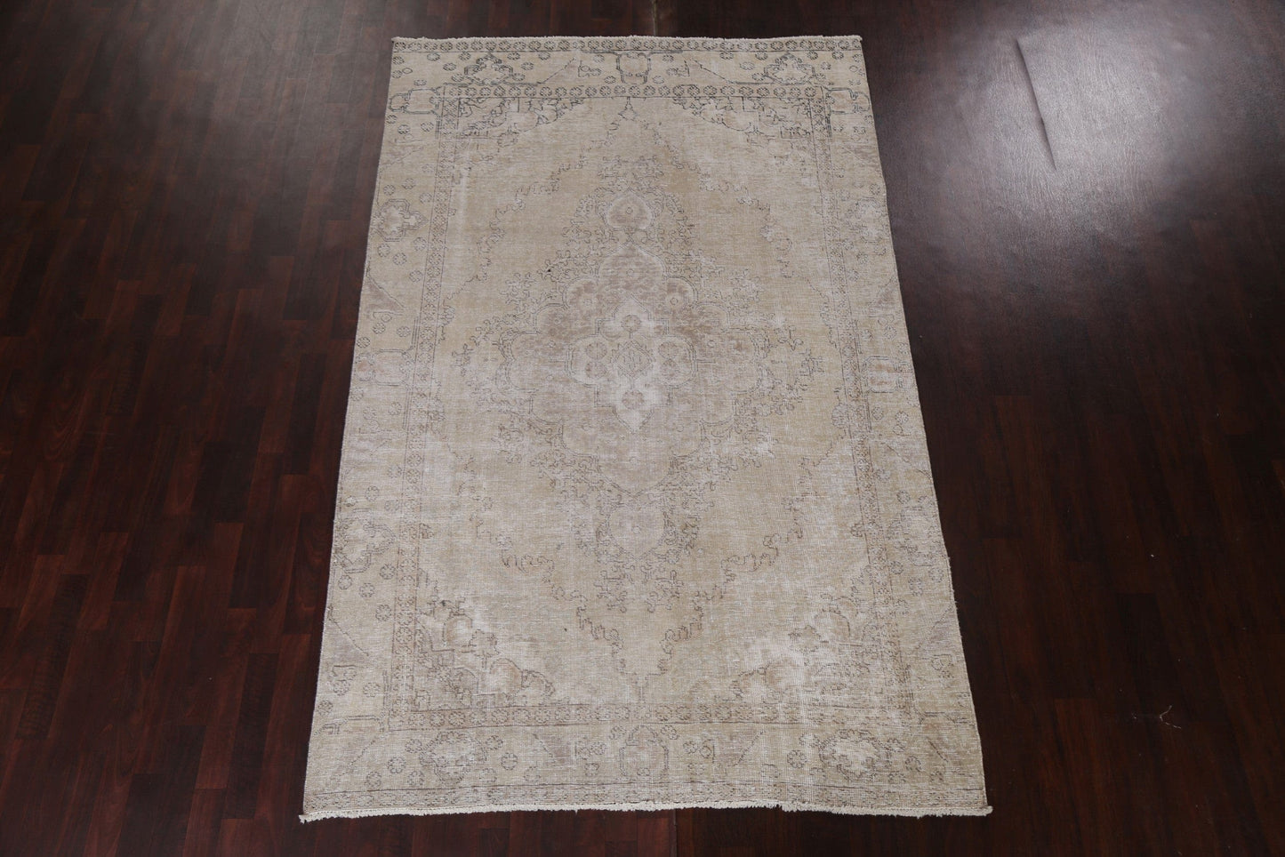 Muted Distressed Tabriz Persian Area Rug 6x10