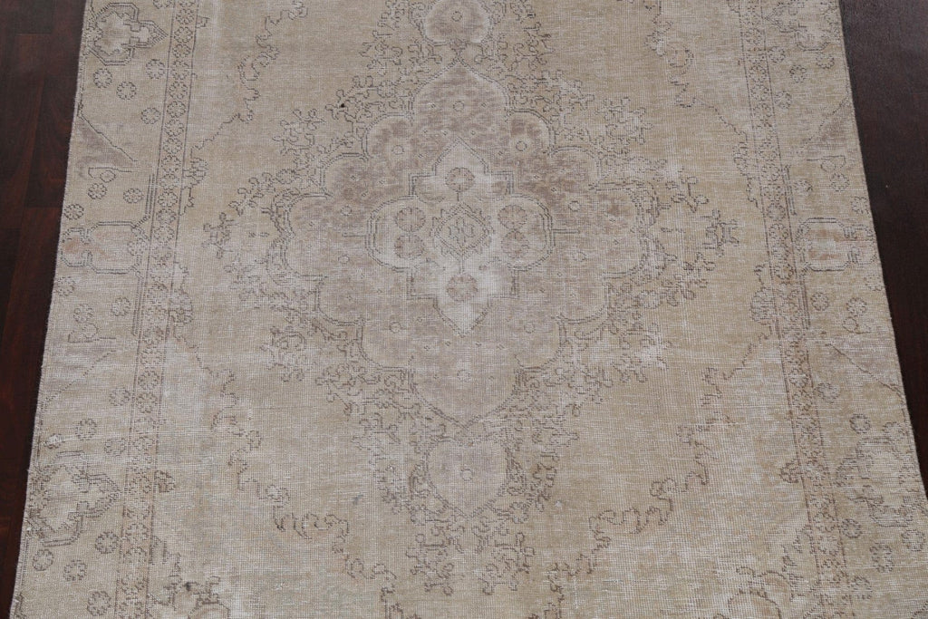 Muted Distressed Tabriz Persian Area Rug 6x10