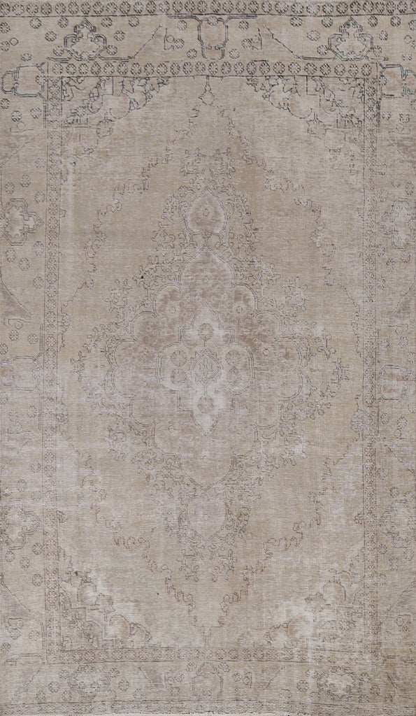 Muted Distressed Tabriz Persian Area Rug 6x10