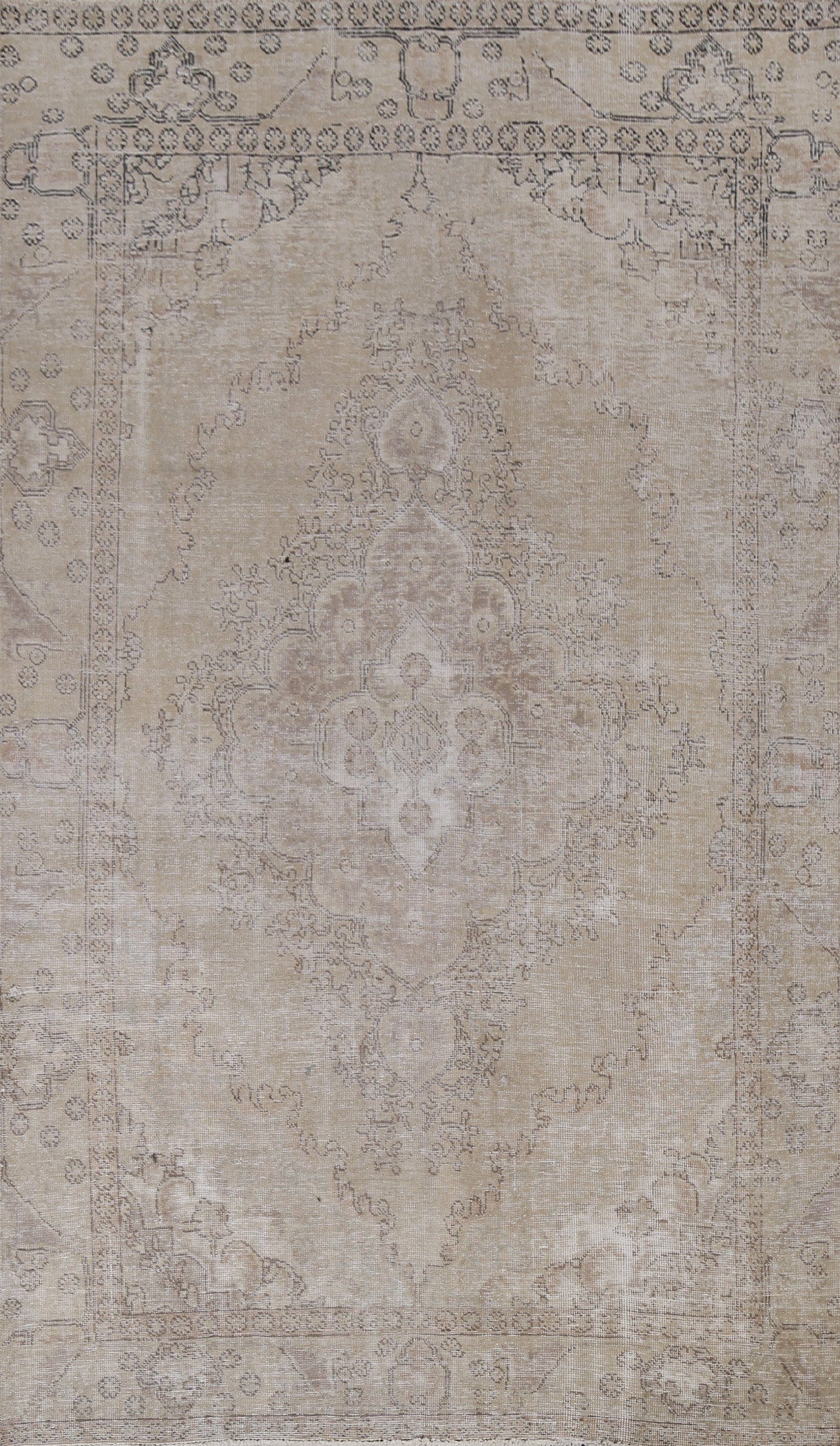 Muted Distressed Tabriz Persian Area Rug 6x10