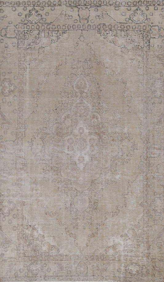 Muted Distressed Tabriz Persian Area Rug 6x10