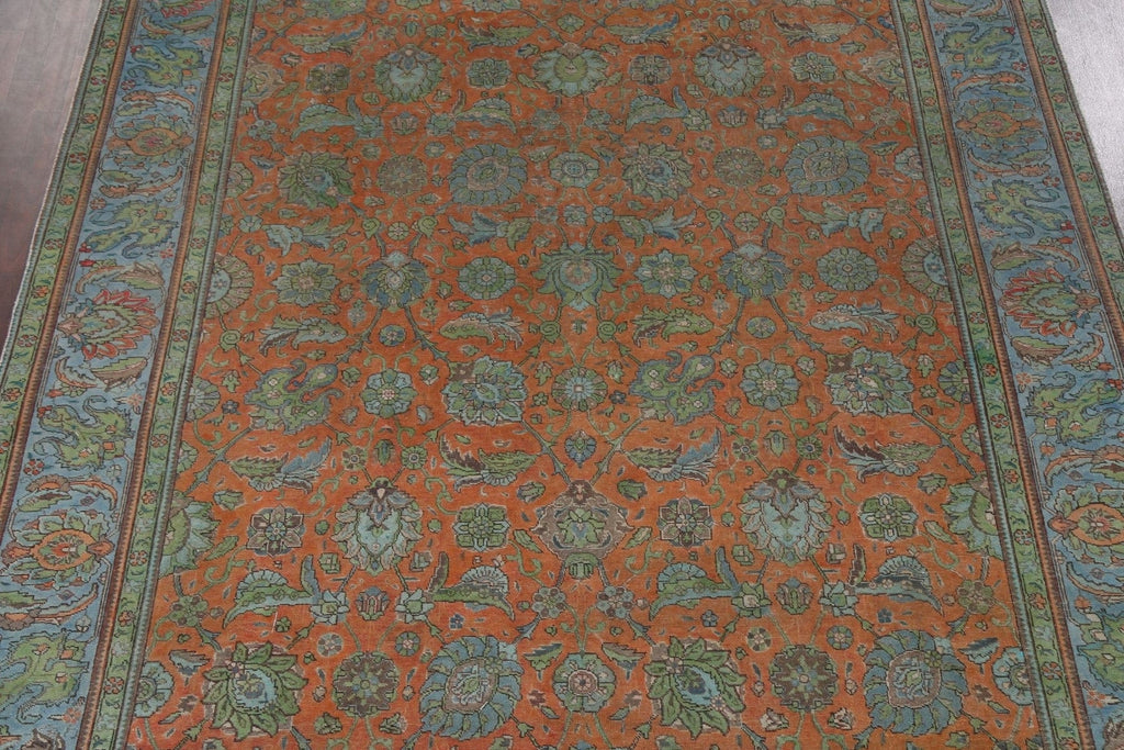 Vintage Floral Tabriz Persian Area Rug 10x13