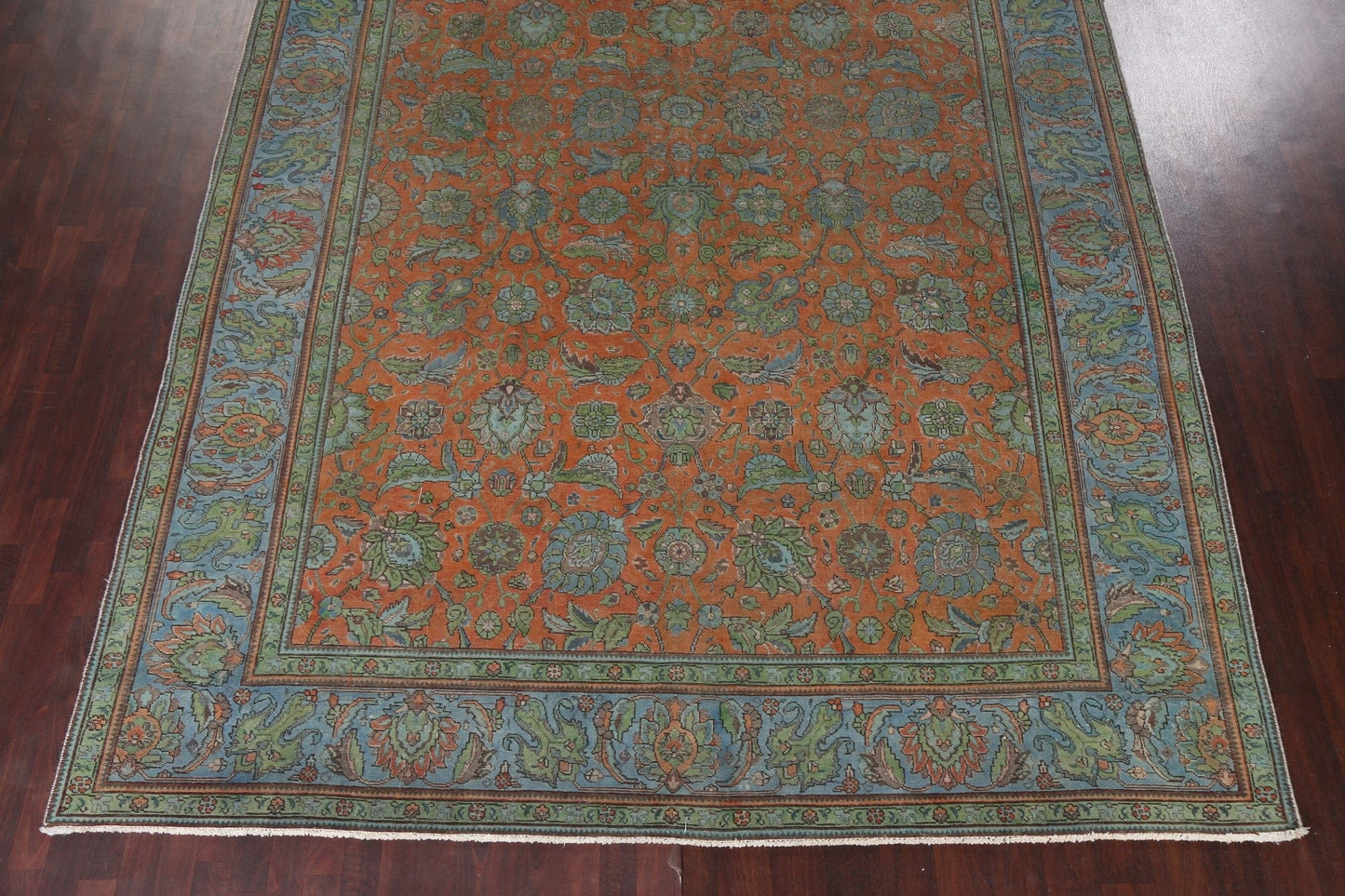 Vintage Floral Tabriz Persian Area Rug 10x13