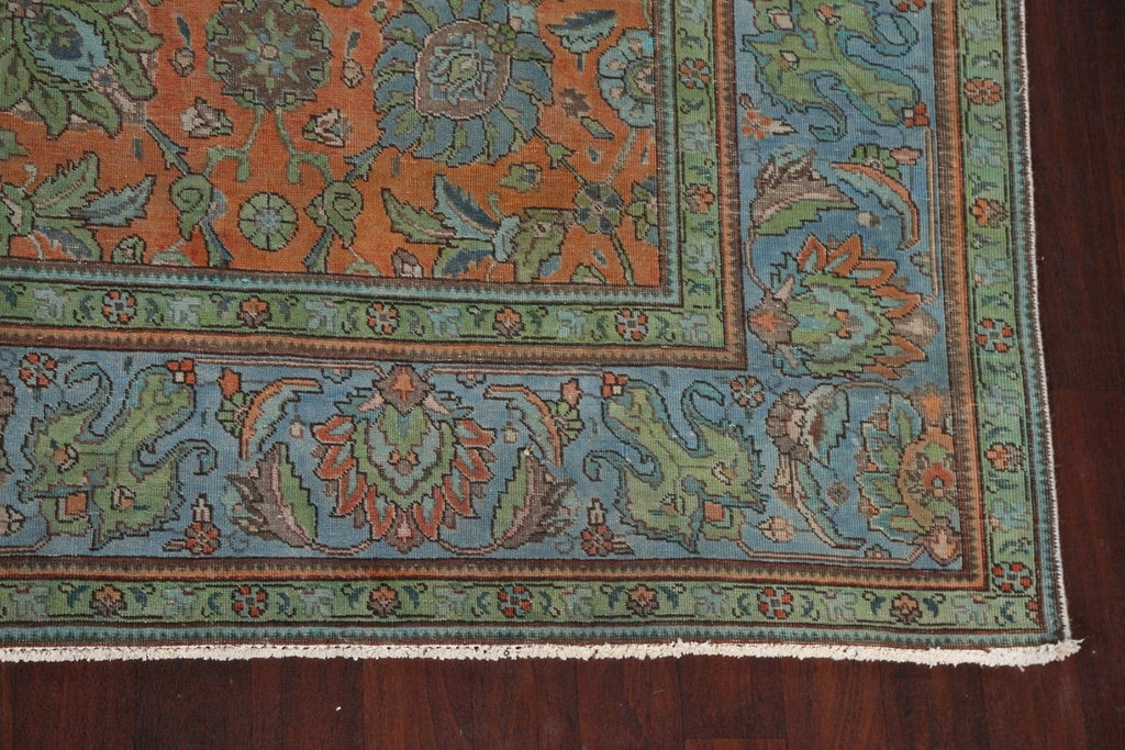 Vintage Floral Tabriz Persian Area Rug 10x13