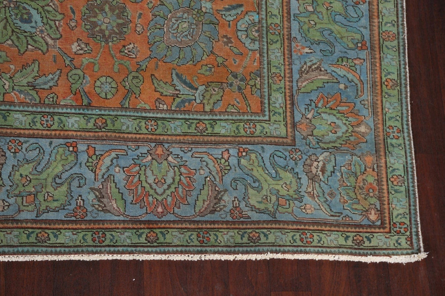 Vintage Floral Tabriz Persian Area Rug 10x13