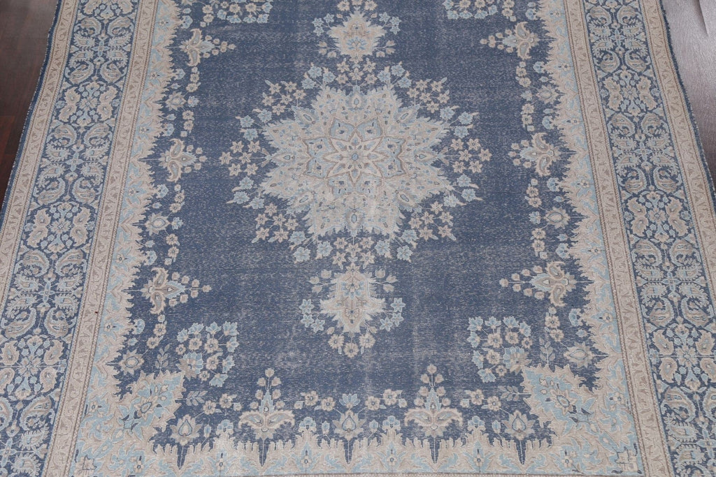 Distressed Wool Kerman Persian Area Rug 10x13