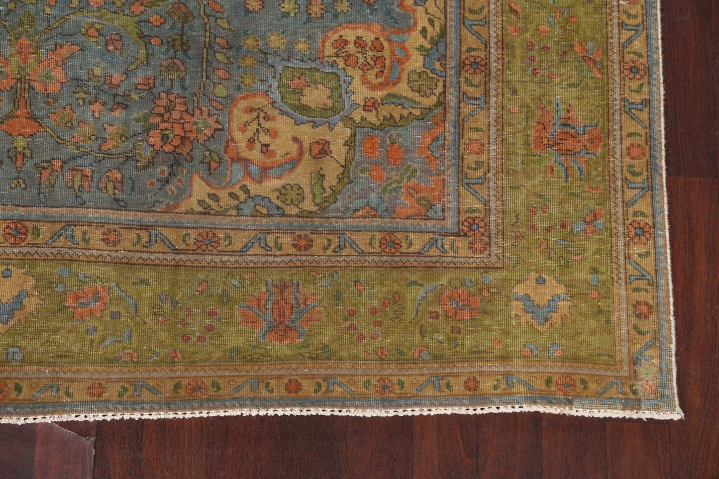 Distressed Over-Dye Tabriz Persian Area Rug 8x11