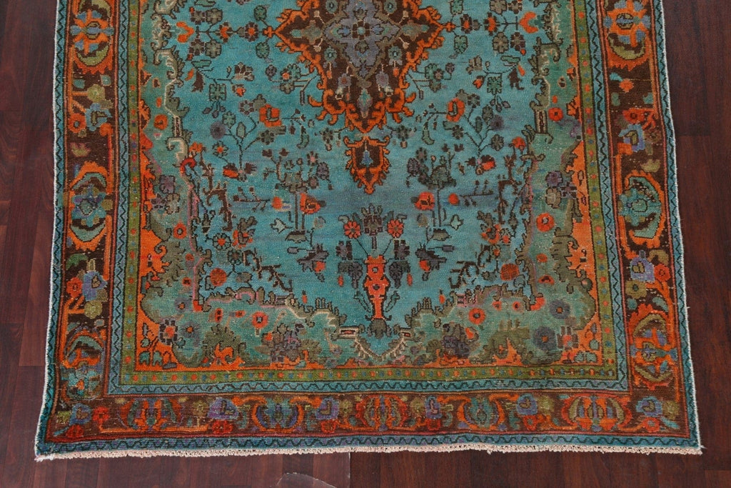 Distressed Over-Dye Hamedan Persian Area Rug 6x10