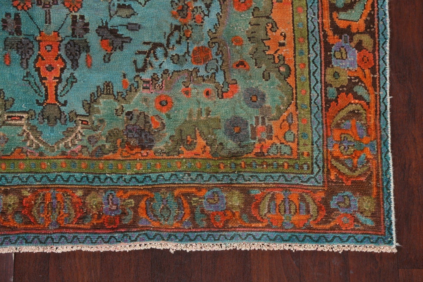 Distressed Over-Dye Hamedan Persian Area Rug 6x10