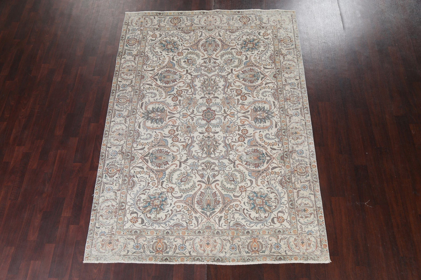 Vintage Handmade Tabriz Persian Area Rug 7x9