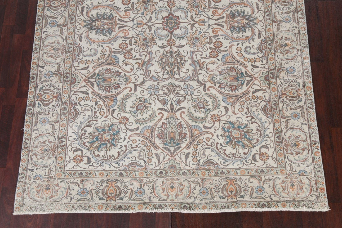 Vintage Handmade Tabriz Persian Area Rug 7x9