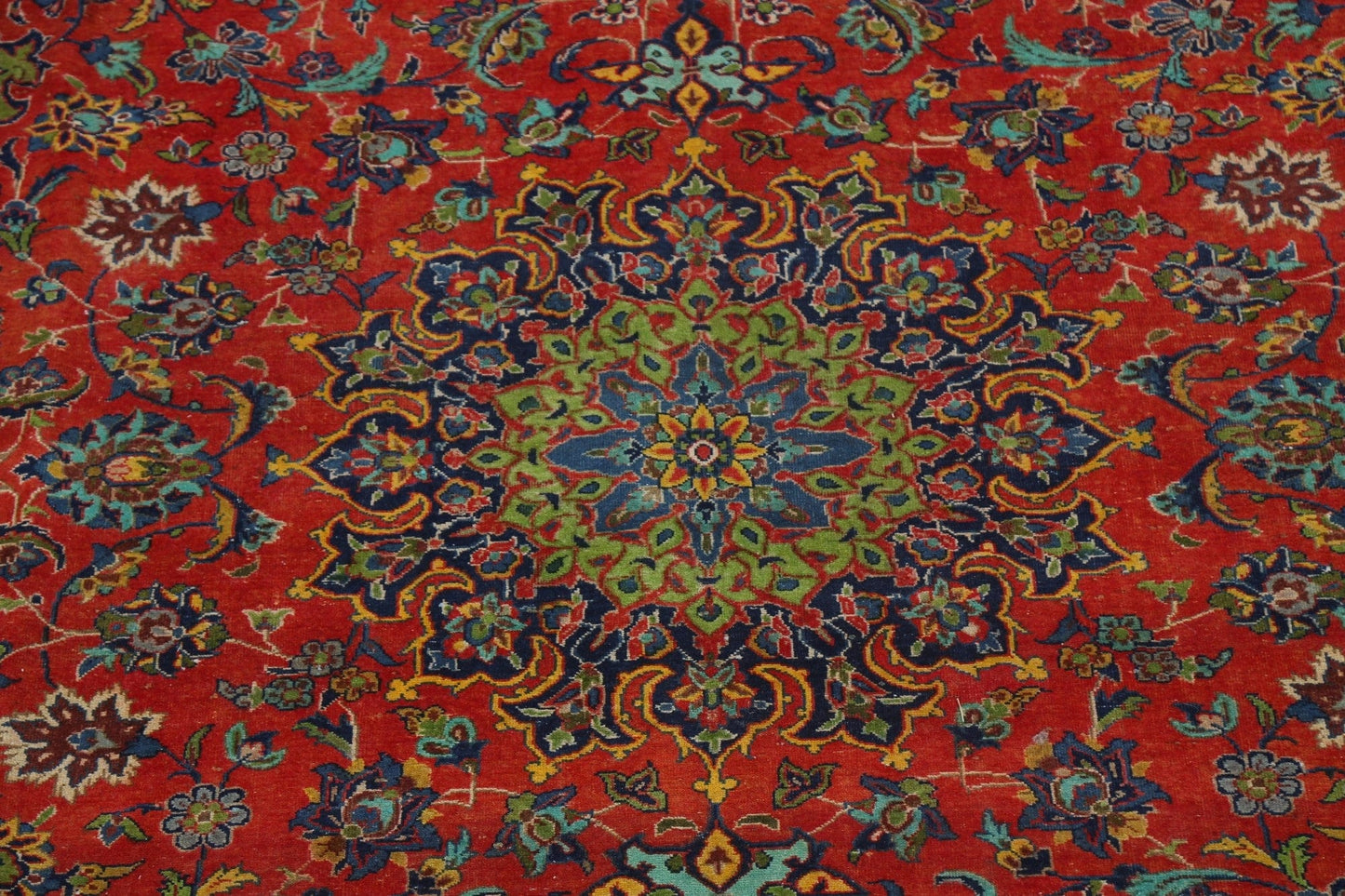 Vintage Red Najafabad Persian Area Rug 9x13