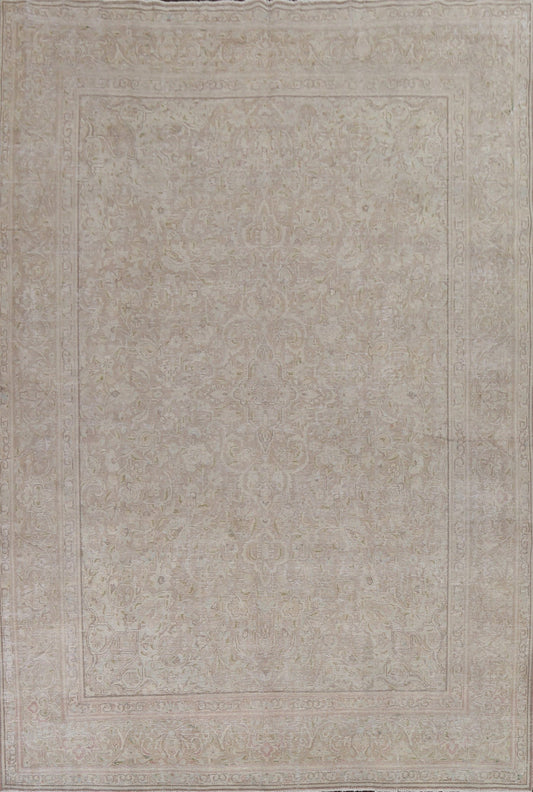 Muted Distressed Kerman Persian Area Rug 9x13