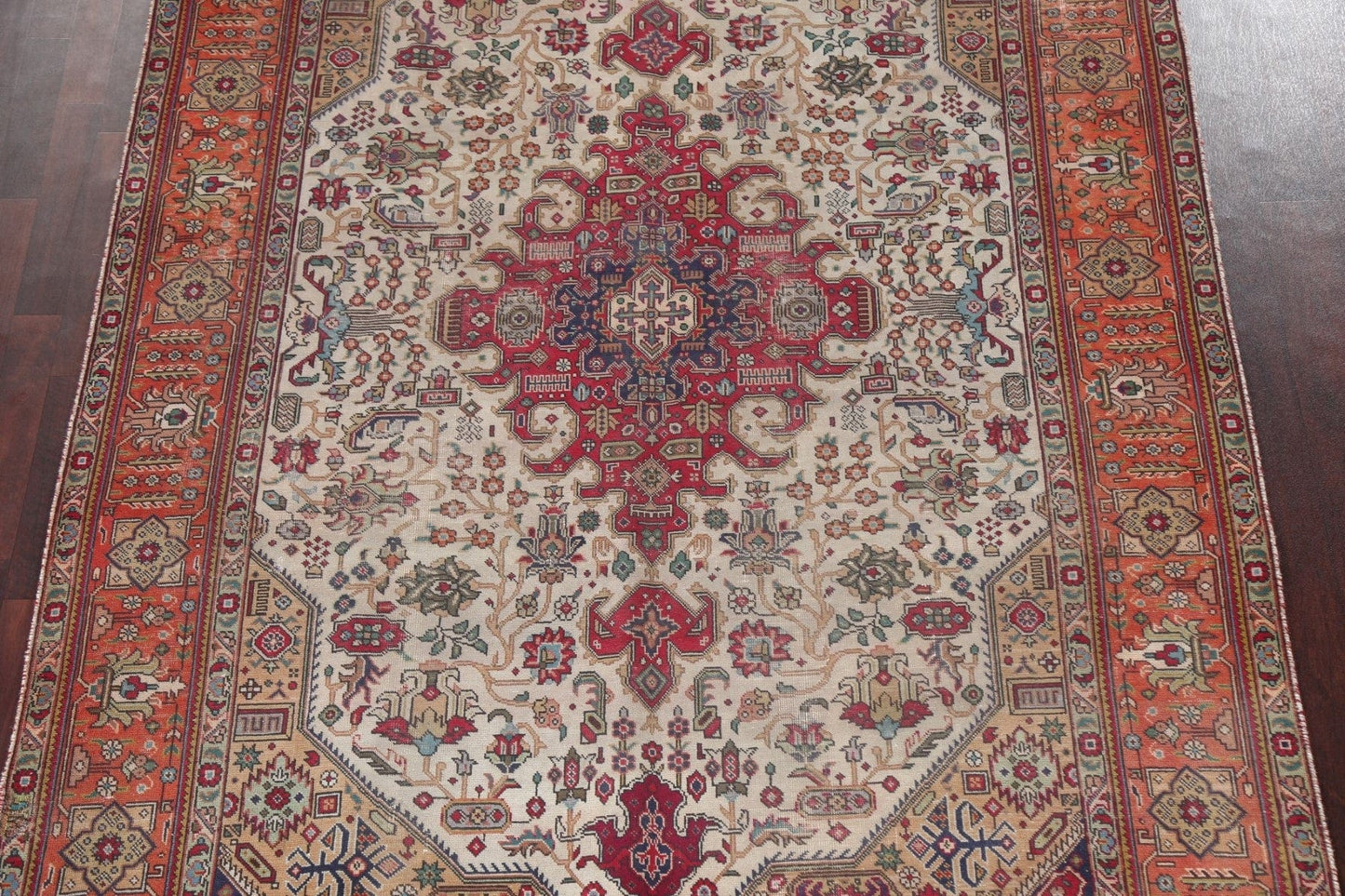 Vintage Tabriz Persian Area Rug 7x10