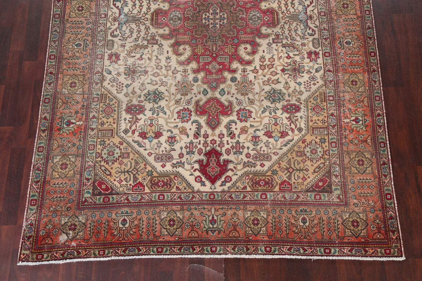 Vintage Wool Tabriz Persian Area Rug 7x10