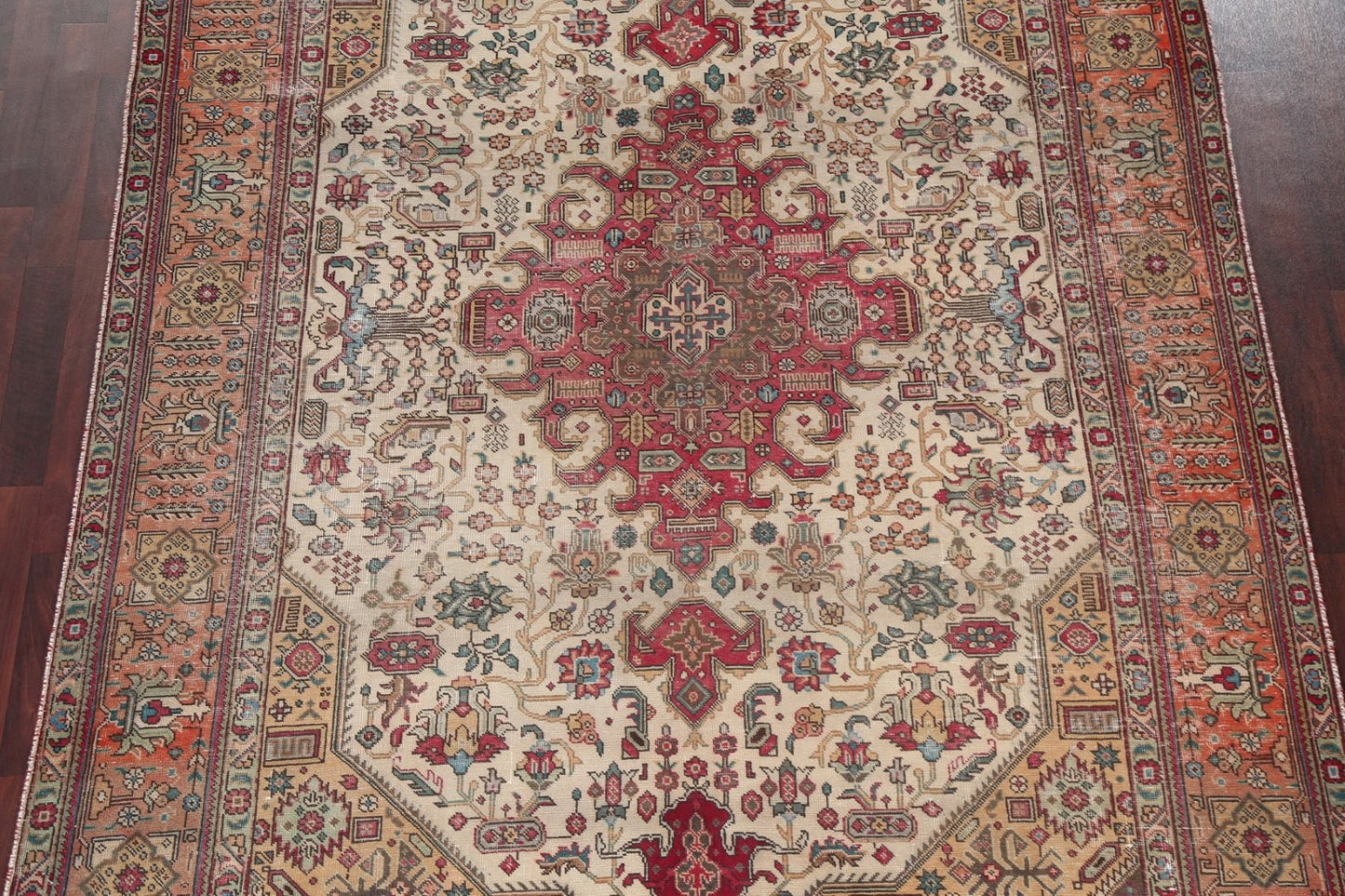 Vintage Wool Tabriz Persian Area Rug 7x10