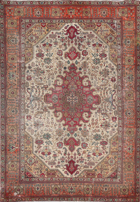 Vintage Wool Tabriz Persian Area Rug 7x10