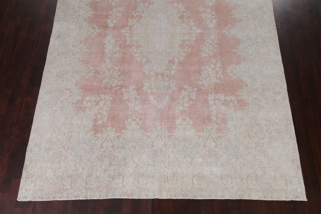 Vintage Distressed Kerman Persian Area Rug 9x13