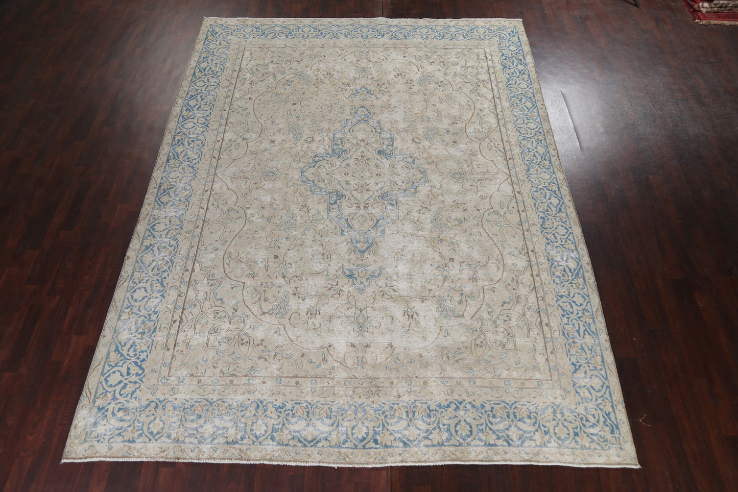 Vintage Distressed Kerman Persian Area Rug 10x13