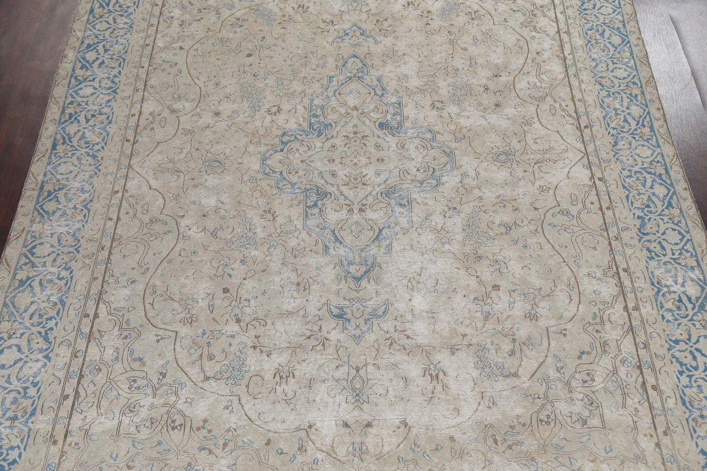 Vintage Distressed Kerman Persian Area Rug 10x13