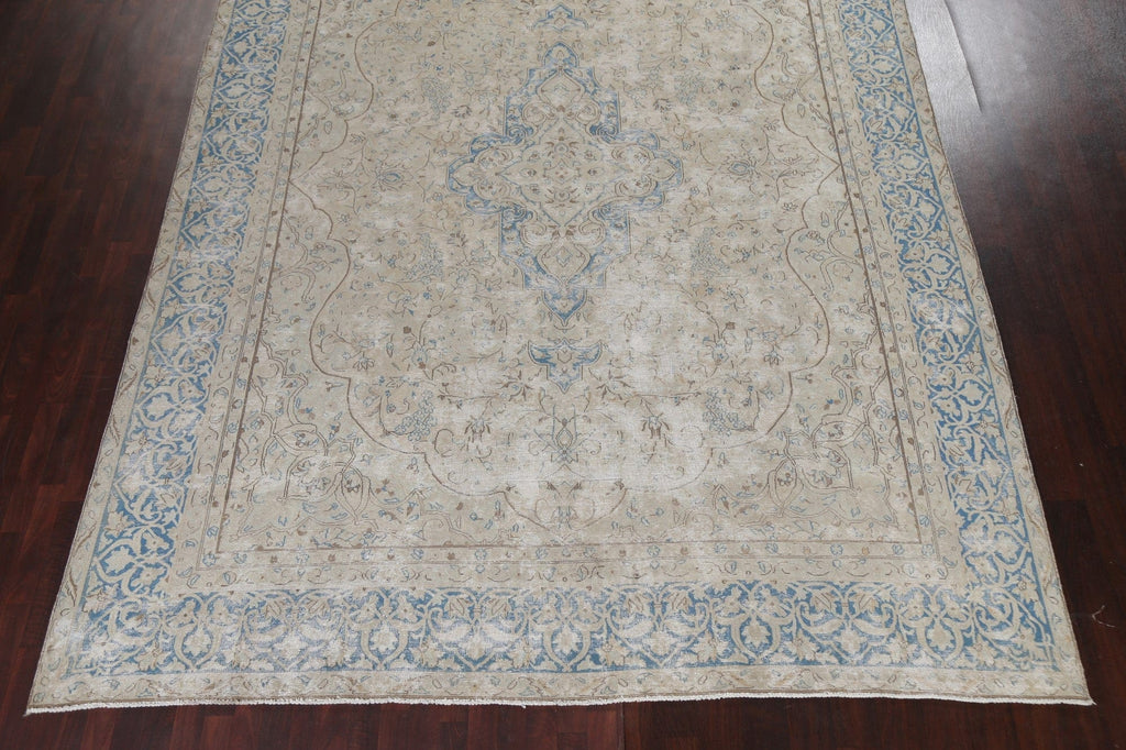 Vintage Distressed Kerman Persian Area Rug 10x13