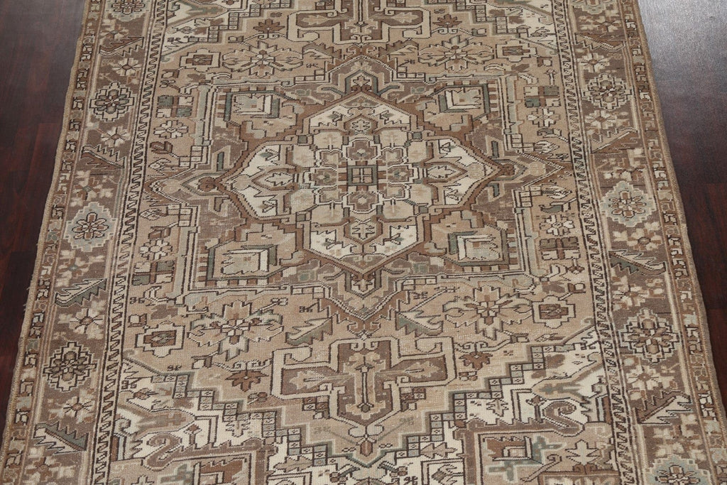 Vintage Geometric Heriz Persian Area Rug 7x11