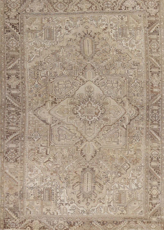 Geometric Wool Heriz Persian Area Rug 10x13