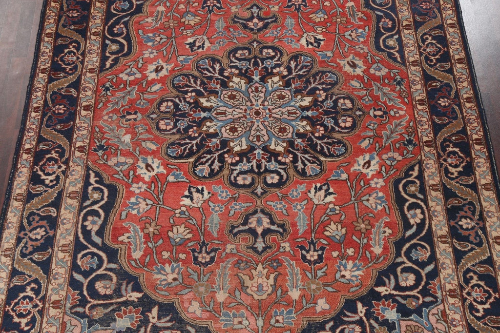 Pre-1900 Antique Vegetable Dye Mashad Persian Area Rug 8x11