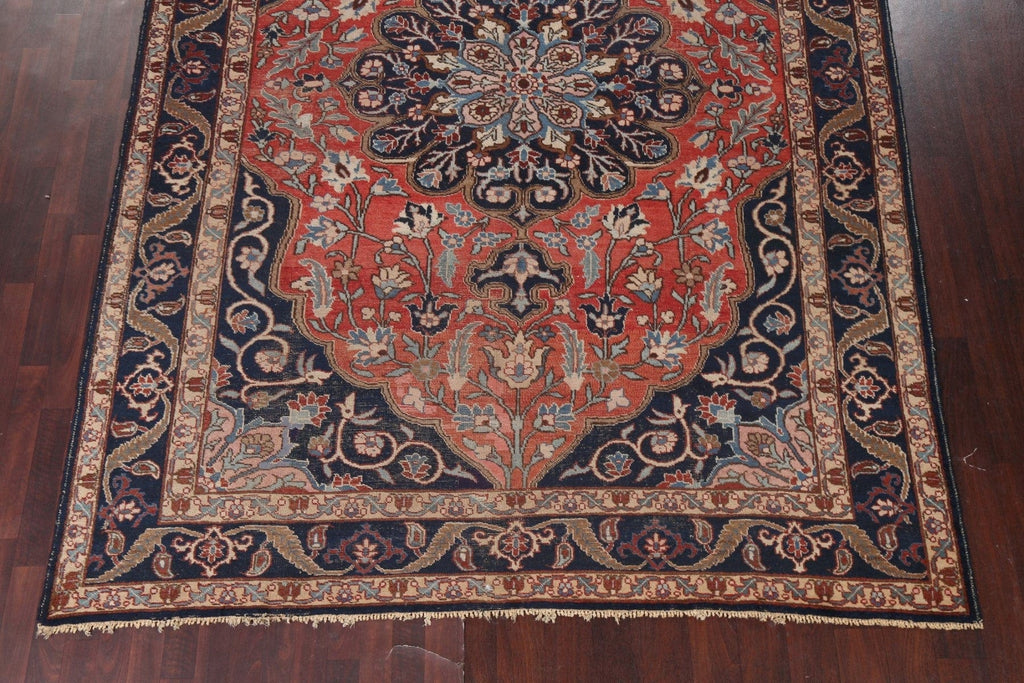 Pre-1900 Antique Vegetable Dye Mashad Persian Area Rug 8x11