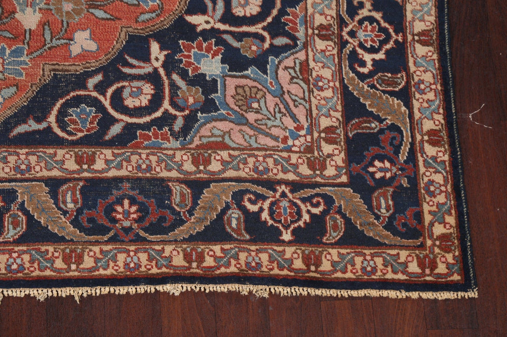 Pre-1900 Antique Vegetable Dye Mashad Persian Area Rug 8x11